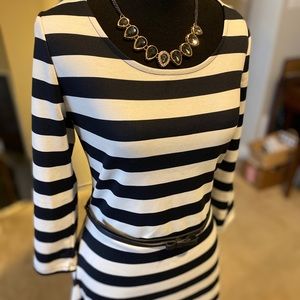 The Limited Striped Fit & Flare Dress